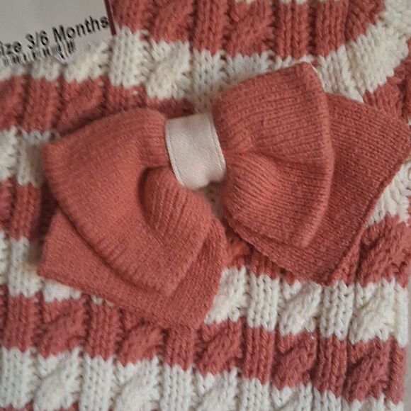 Cynthia Rowley Striped Pink and White Baby Dress W/ Tights Size 3-6 Months - Picture 3 of 7